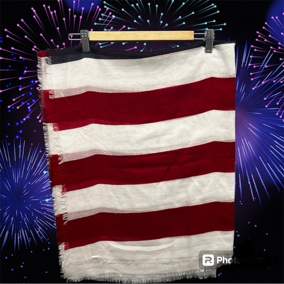 American Flag Stars and Stripes Lightweight Scarf by Old Navy, NWOT - Picture 6 of 9